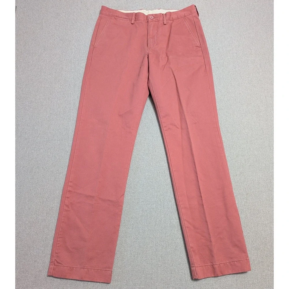 J.CREW Men's Chino Pants 31x32 Coral Pink Urban Slim Broken-In Cotton Office